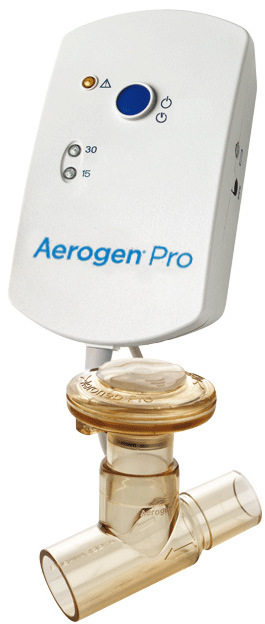 Aerogen Pro - früher Aeroneb Pro Aerogen Pro Kontrollmodul (früher Aeroneb) angeschlossen am Pro Vernebler und autoklavierbarem T-Stück für Erwachsene